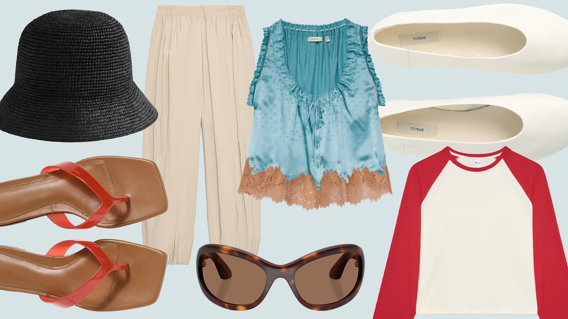 Coastal Grandmother Staples Get a 2026 Refresh With Oversize Shades and Thong Sandals