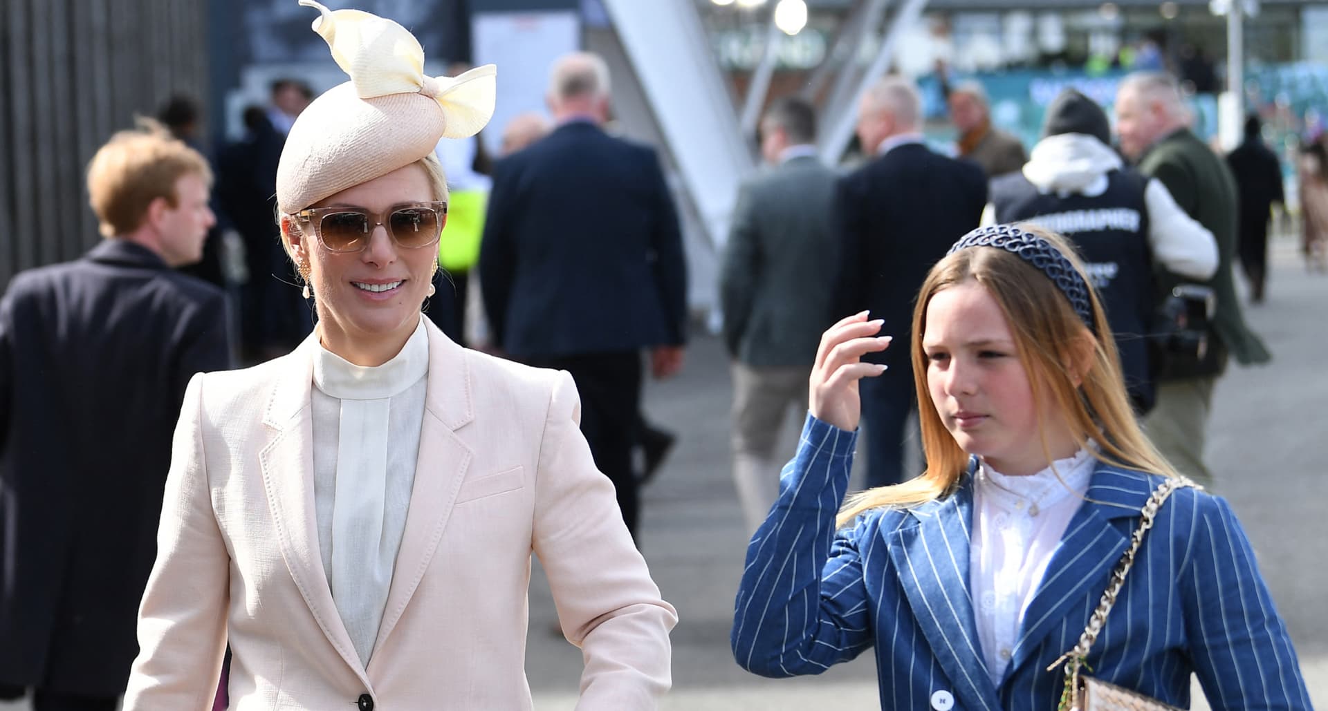 Mia Tindall’s Kate-approved pinstripe suit brings royal-prep style to Aintree