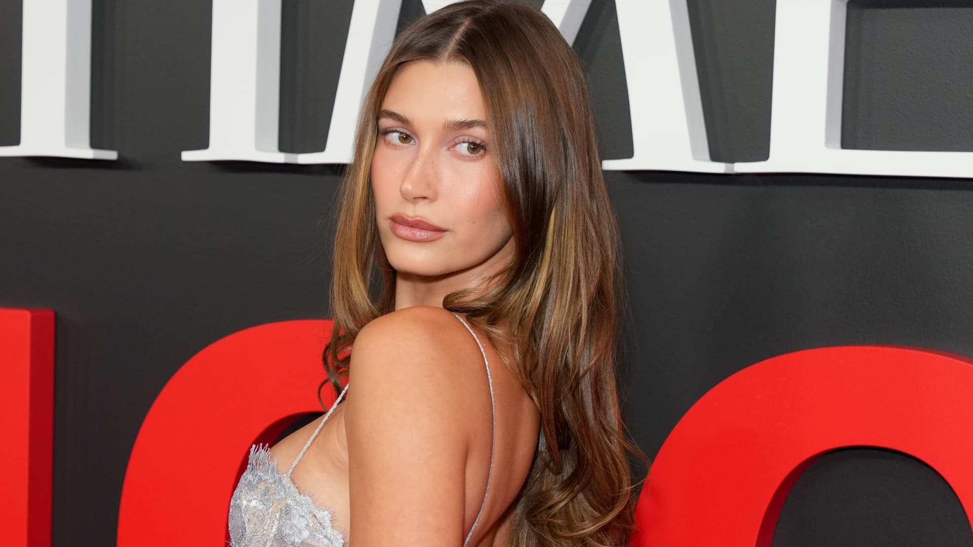 Hailey Bieber’s custom Calvin Klein dress reimagines ’90s elegance at TIME100 Gala