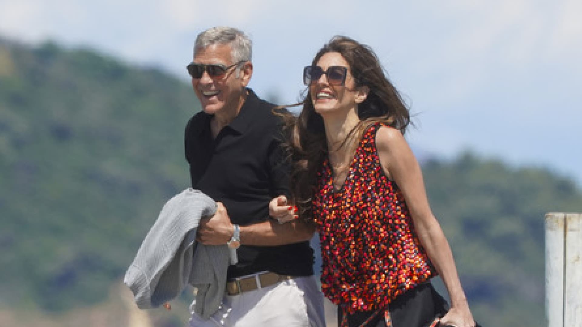 Amal Clooney Brings Runway Boots to Saint-Tropez Birthday Lunch