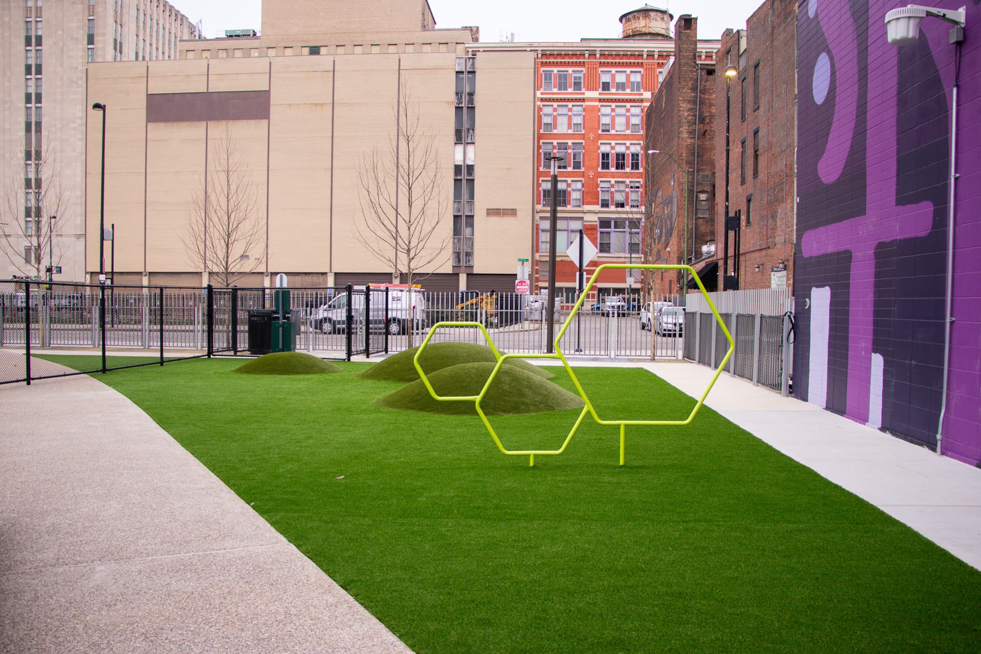 Cincinnati's Elm Street Plaza Opens Downtown Off-Leash Park for Energetic Dogs