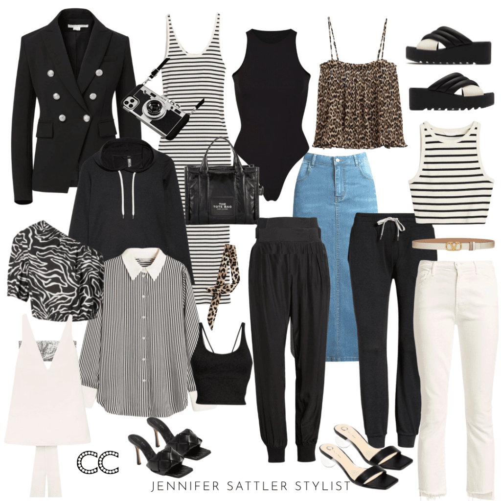 Mix-and-Match 21‑Piece Black-and-White Capsule for Work and Weekends