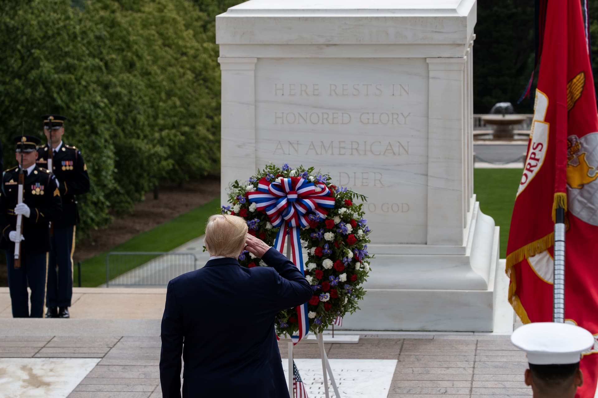 Trump lays wreath at Tomb of the Unknown Soldier on Memorial Day