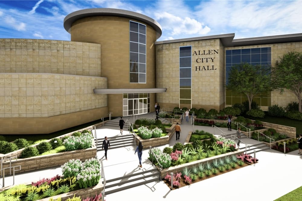 Allen City Hall begins $631K front entrance remodel with ADA ramp