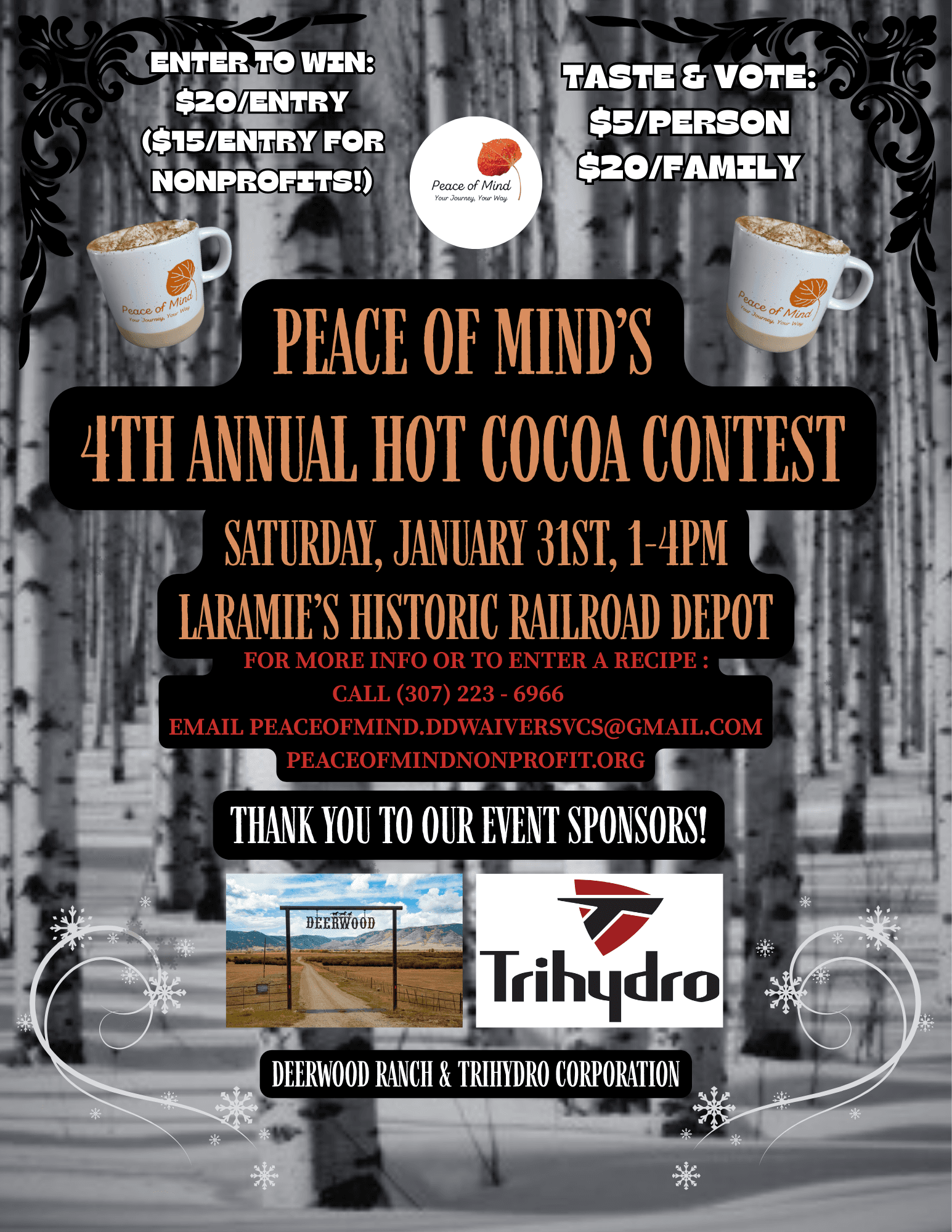 Peace Of Mind 4th Annual Hot Cocoa Contest at Depot Jan. 31