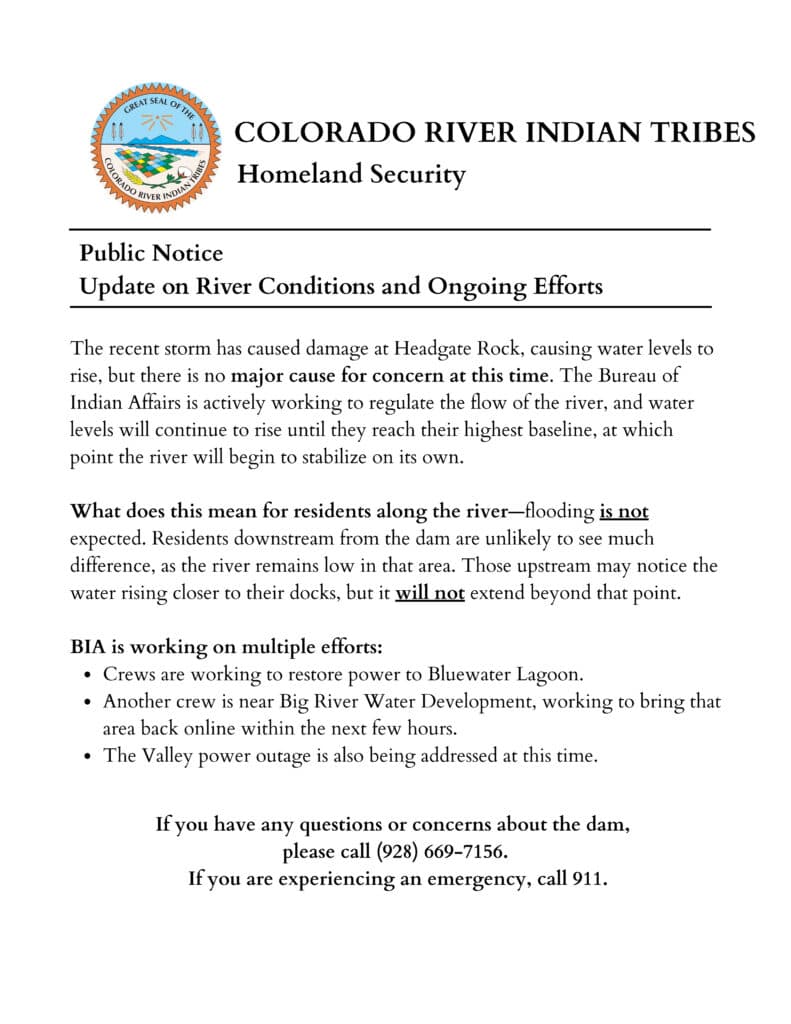 CRIT issues river condition update as Colorado River concerns grow