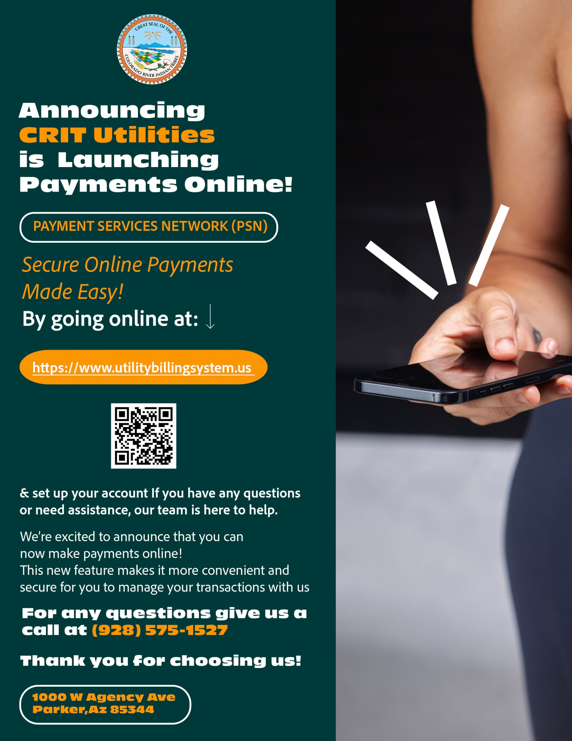CRIT Utilities Launches Online Payment Portal for Parker-Area Customers
