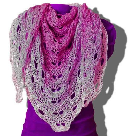 Virus Shawl crochet pattern turns lace looks into an easy, rhythmic project