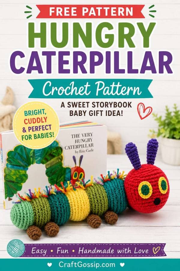 Hungry Little Caterpillar crochet pattern makes a charming baby gift