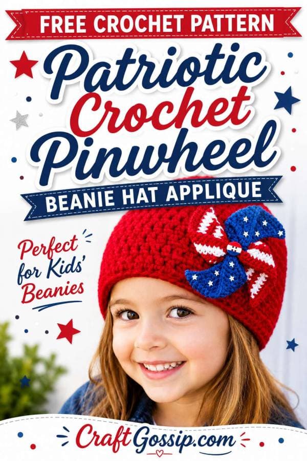 Free patriotic crochet pinwheel pattern turns scrap yarn festive