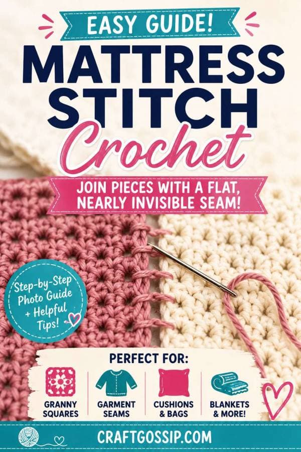 Crochet mattress stitch helps hide seams for polished finishes