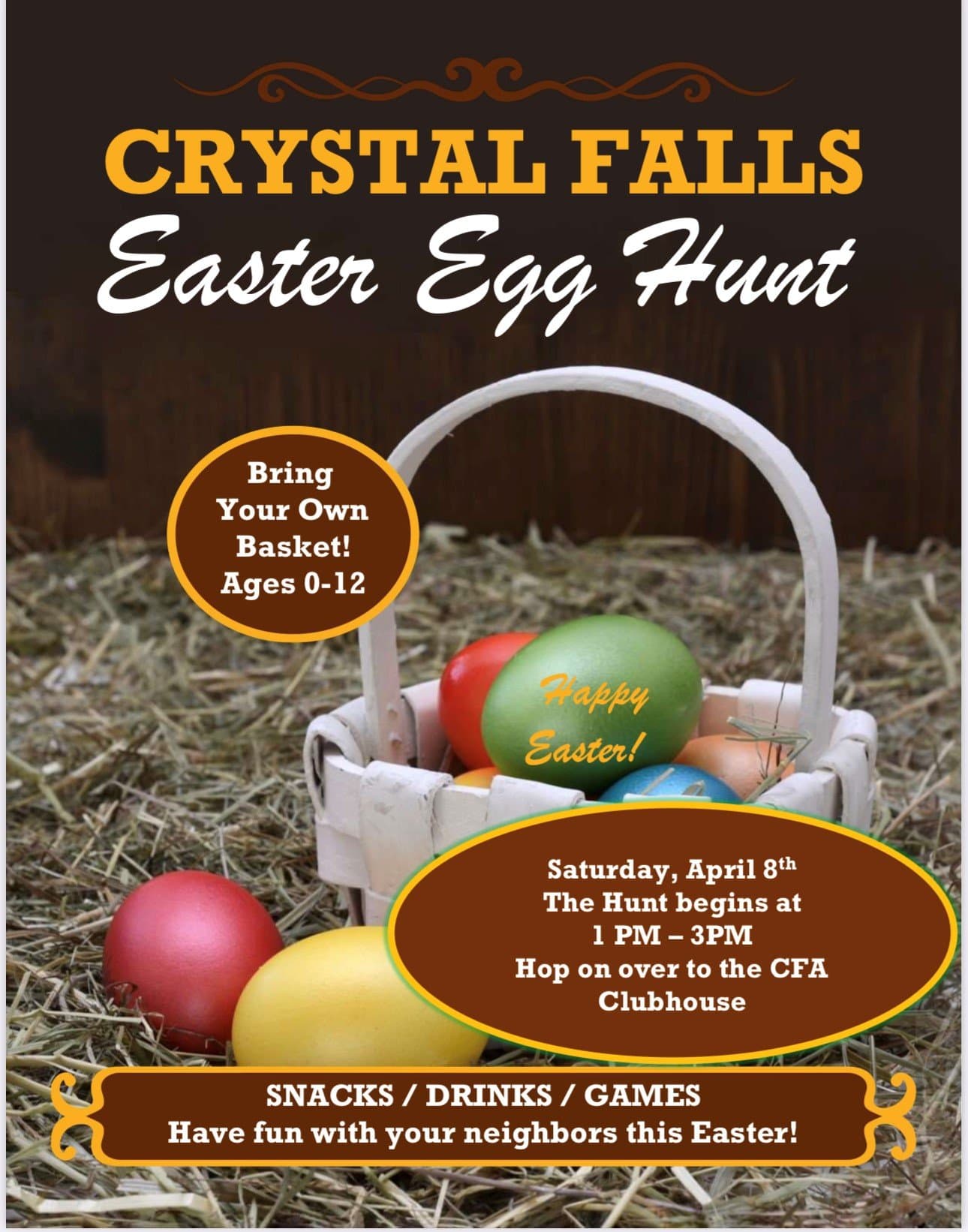 Crystal Falls Easter Egg Hunt Set for Runkle Lake Park March 28
