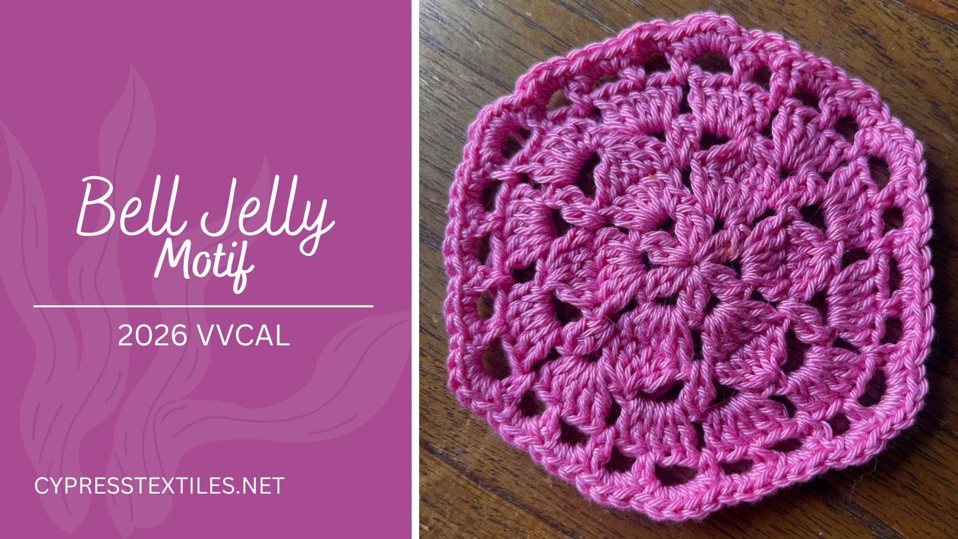 CypressTextiles Unveils Bell Jelly Motif for 2026 Vibrant Vintage Crochet-A-Long