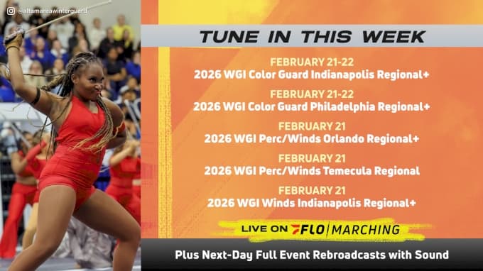 WGI Percussion Weekend Feb. 21–22, 2026: Regional Events and Streaming Lineup