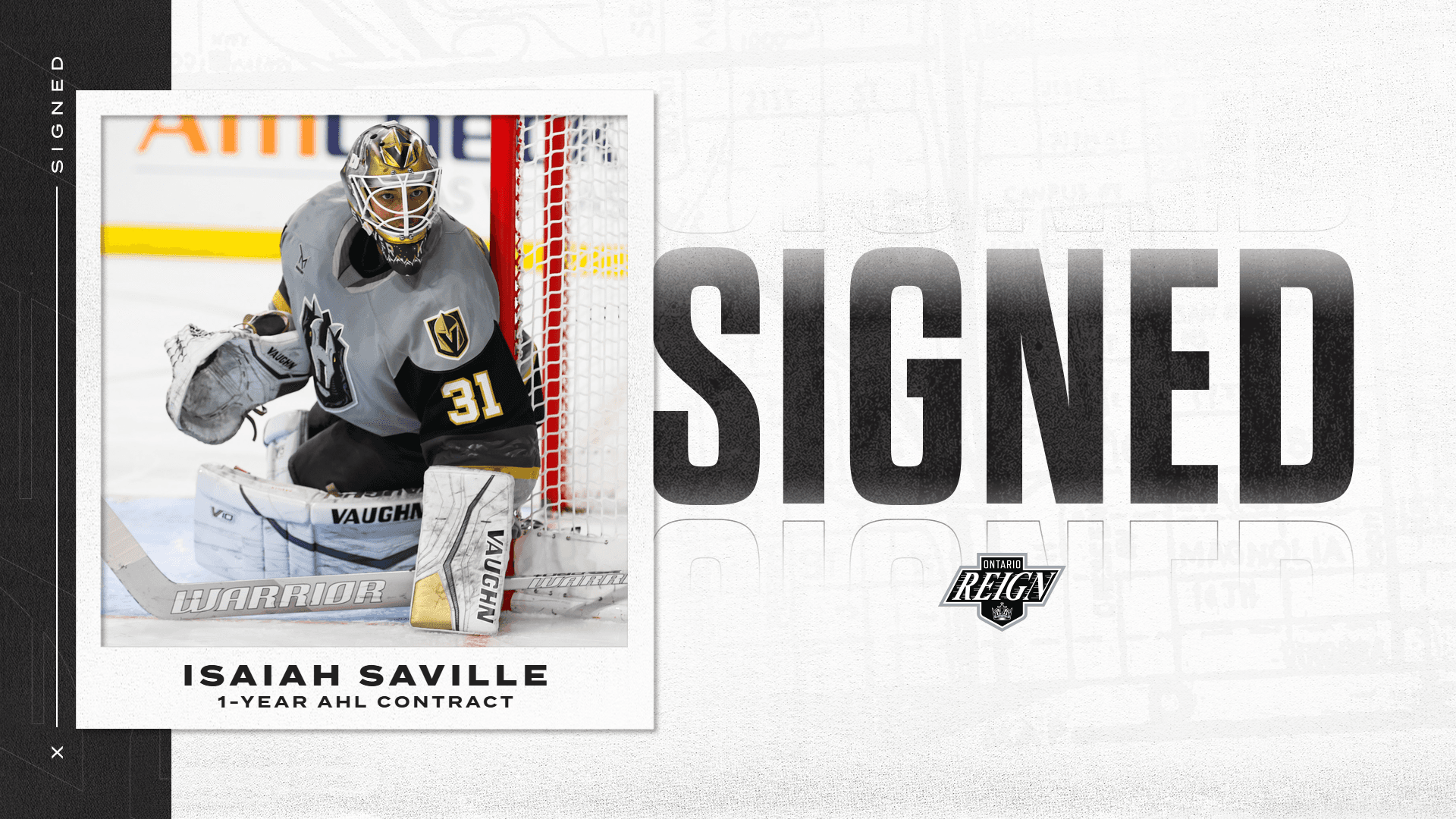 Ontario Reign Recall Isaiah Saville From ECHL, Loan Kentai Isogai