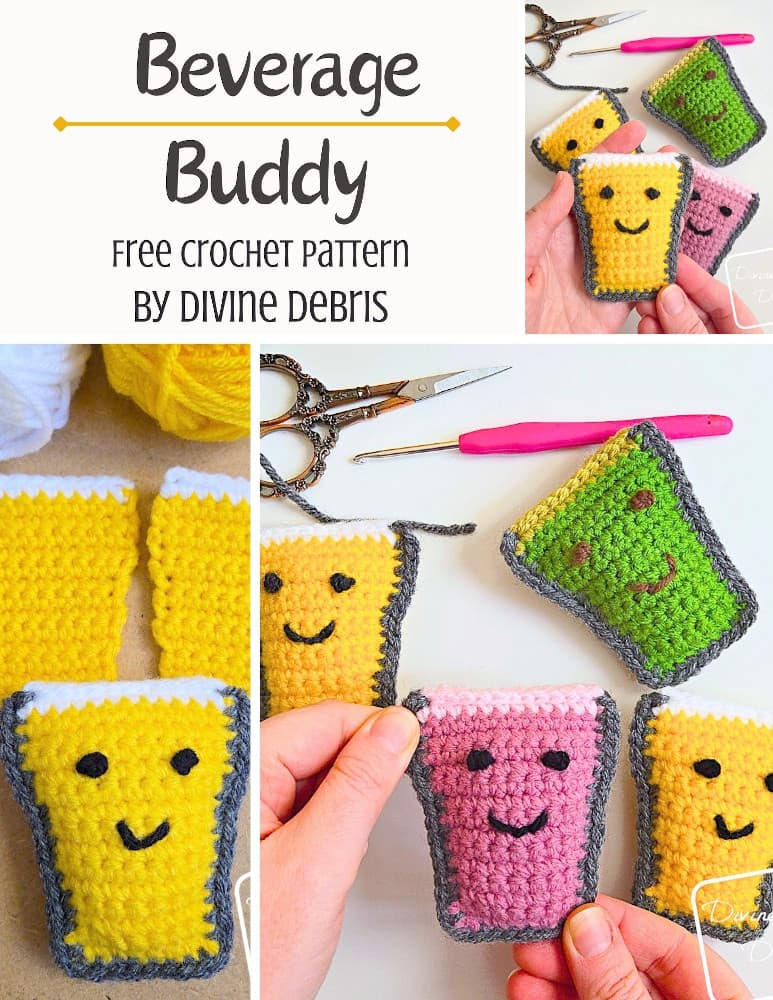 Divine Debris Drops Free Beverage Buddy Amigurumi Pattern for Beginners