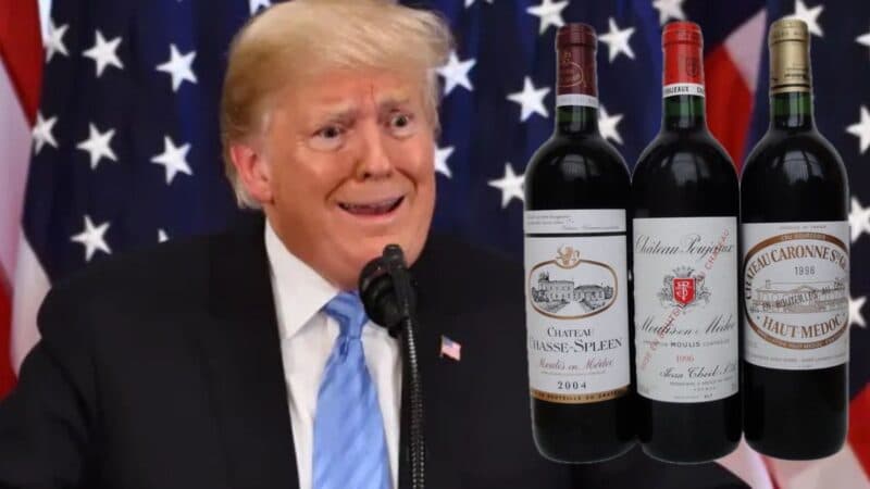 Trump posts Macron message and threatens 200% tariffs on French wine