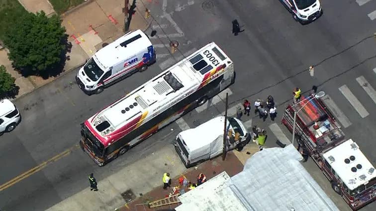 MTA bus crash in West Baltimore sends 12 to hospitals