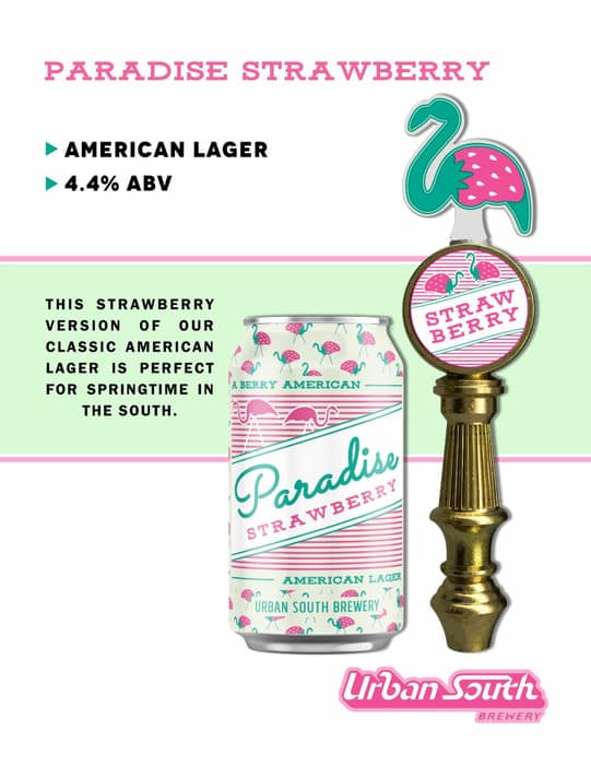 Urban South Announces Return of Paradise Strawberry Seasonal Beer