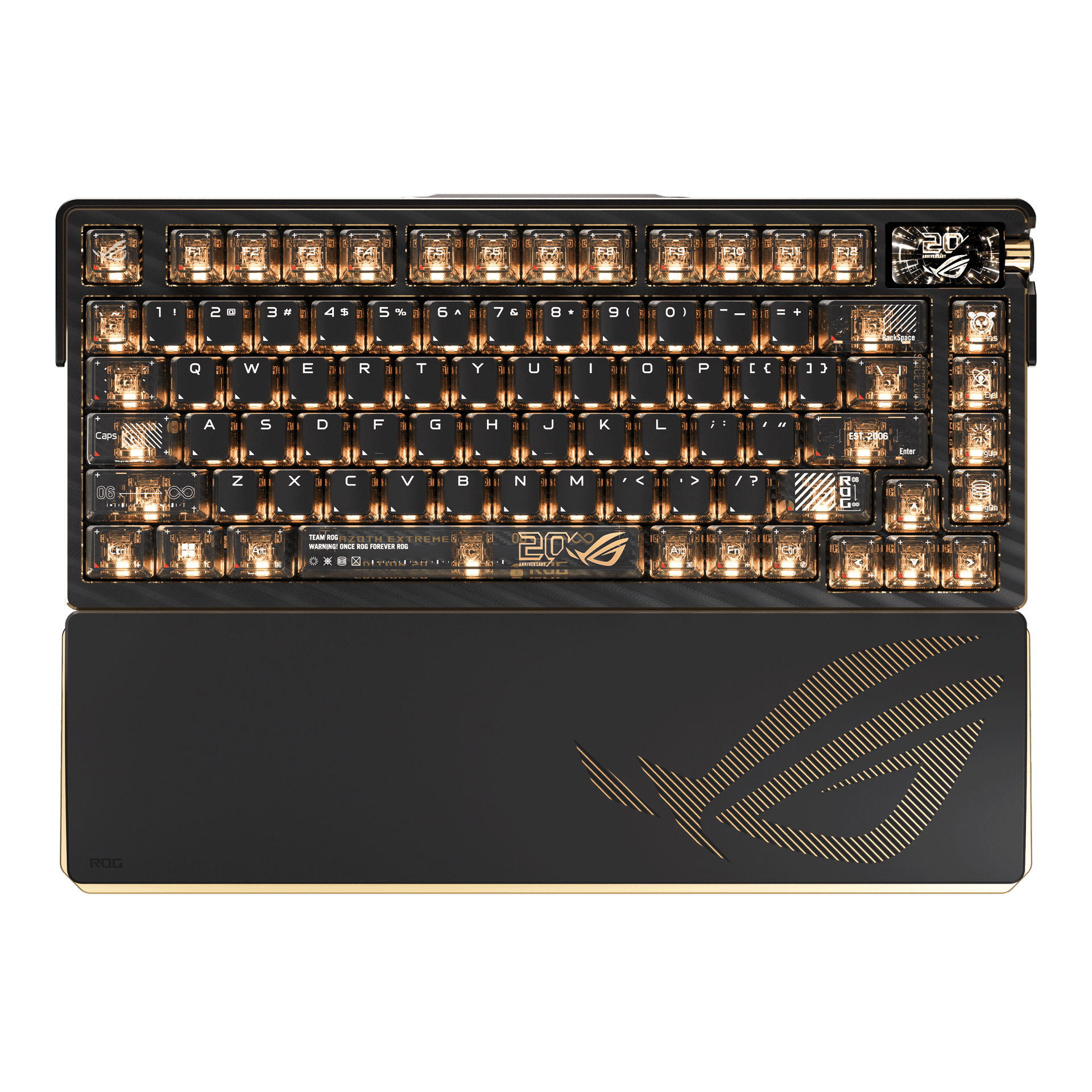 ASUS marks 20 years of ROG with gold Azoth Extreme keyboard