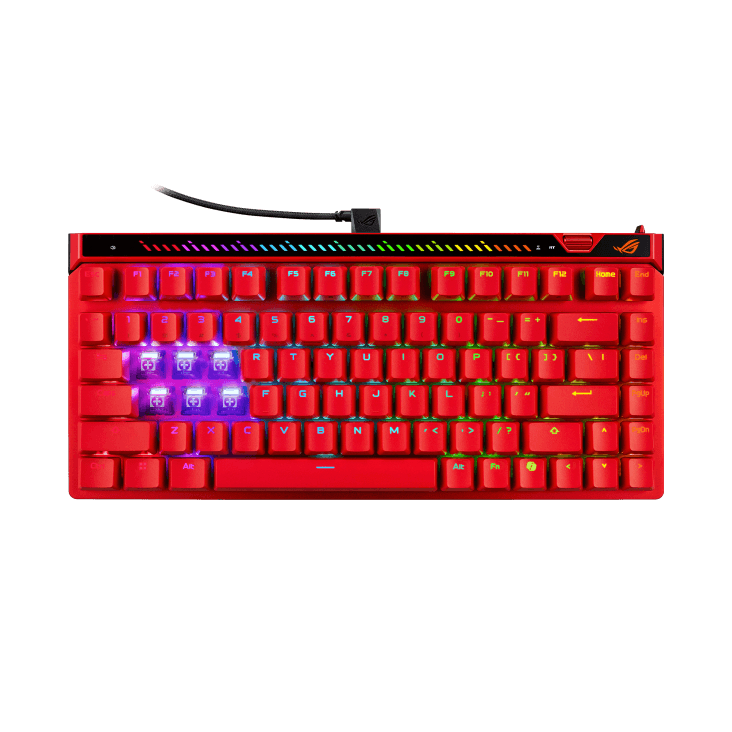 ASUS gives the ROG Falchion Ace 75 HE a Lava Red esports look