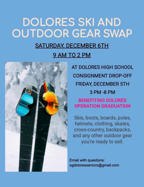 Dolores Ski and Outdoor Gear Swap Returns, Benefits Student Programs