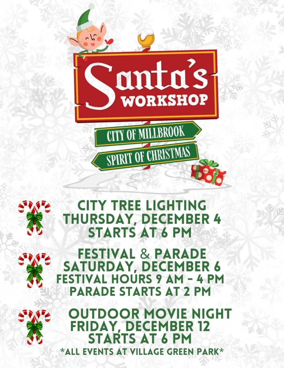 Millbrook Holds Santa's Workshop Tree Lighting and Parade