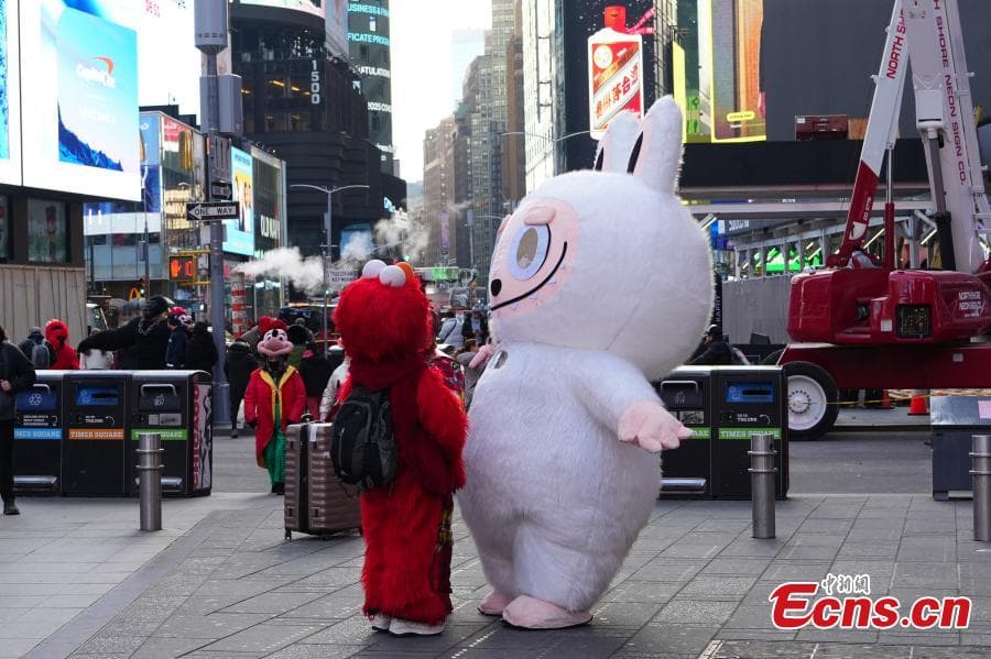 Chinese Labubu Toy Appears in Times Square, Sparks Global Craze