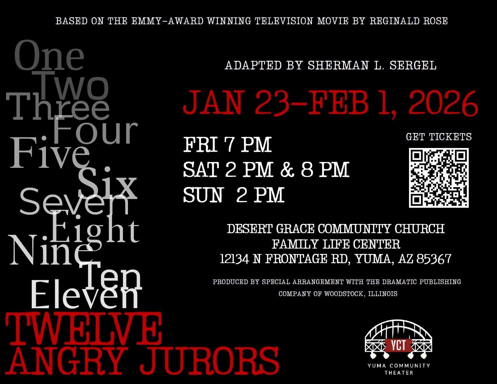 Yuma Community Theater Stages Twelve Angry Jurors Jan. 23 at Desert Grace