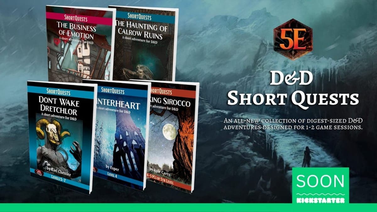 ShortQuests Kickstarter Launches March 2026 for Five Pocket-Sized D&D Adventures