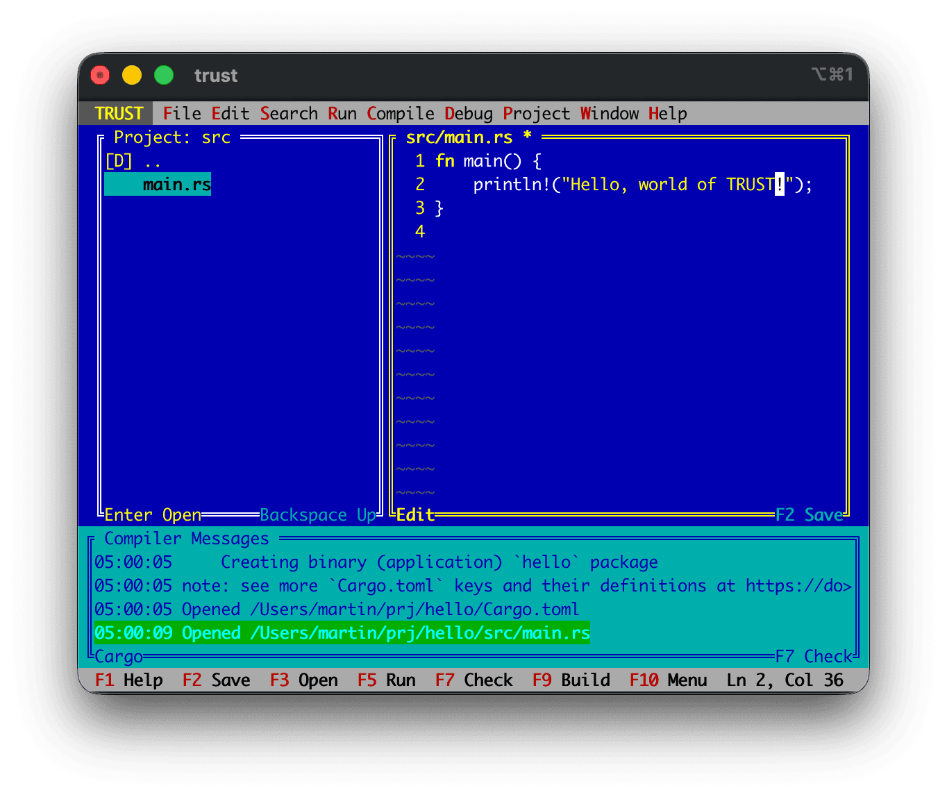 TRUST Brings Retro DOS-Style Rust Development to the Terminal