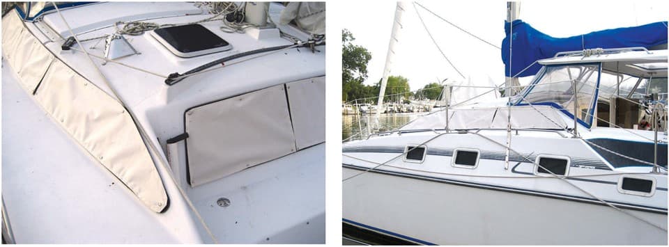 Canvas Covers Protect Fixed Boat Windows from UV Damage