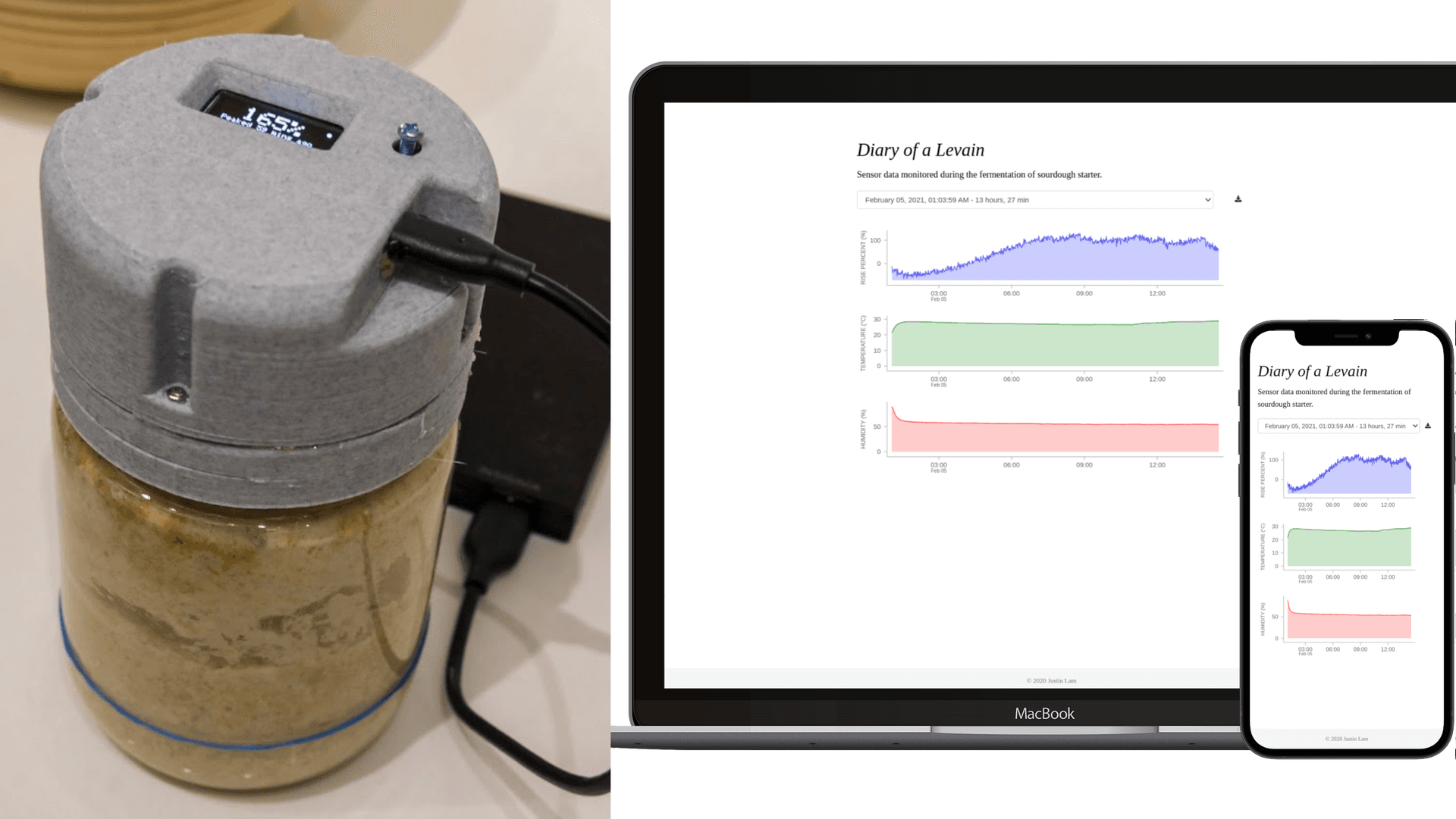 IoT Smart Lid Tracks Sourdough Starter With Sensors and Cloud Data
