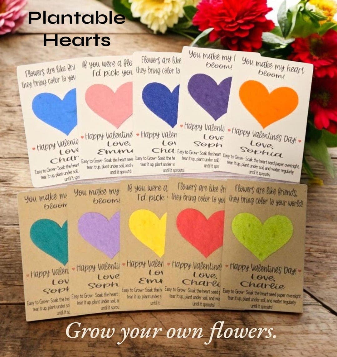 Plantable seed-paper Valentines turn recycled paper into wildflowers and herbs