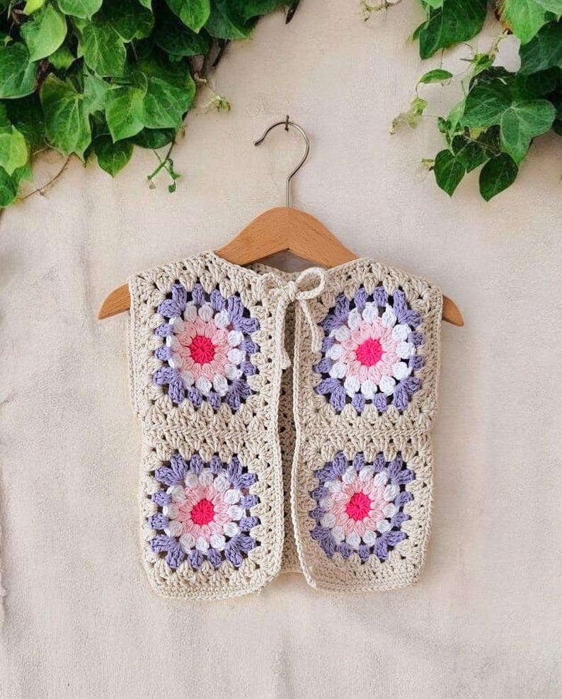 Croby Patterns reimagines granny squares as a practical baby vest
