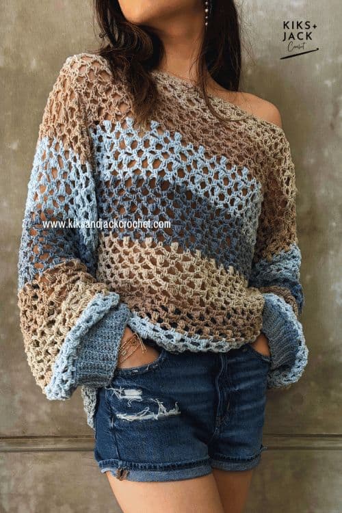 Kiks and Jack Crochet debuts easy boat neck mesh top for layering