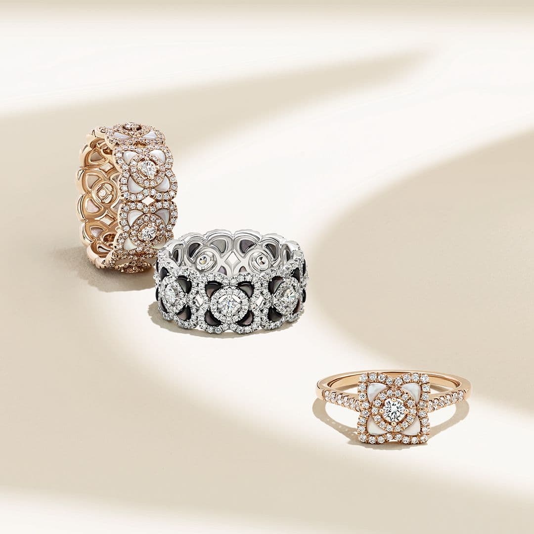 De Beers refreshes Lotus collection with slimmer rings for stacking