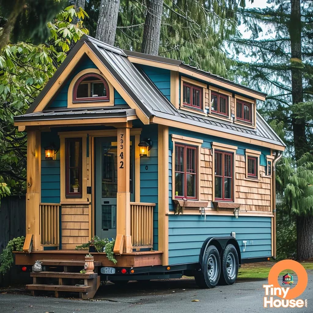 Cottage-style tiny house on wheels blends bright design with glamping hospitality