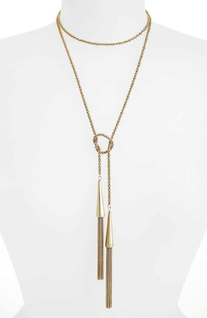 Spring jewelry trends favor lariats, tassels, and enduring classics