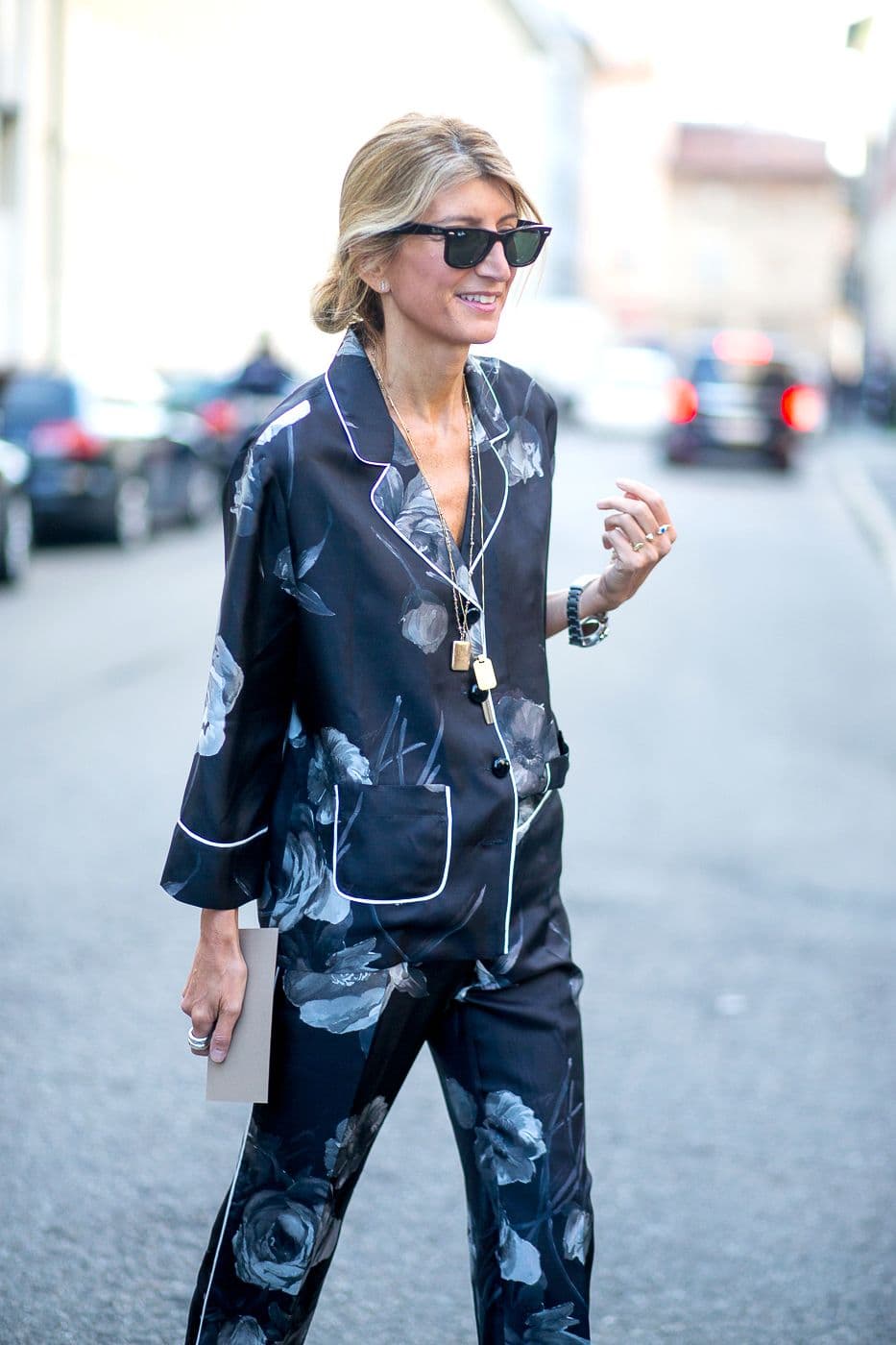 Pajama tops step out of the bedroom, and into polished street style