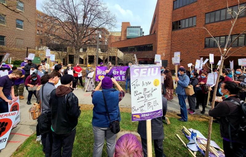Hundreds of Allina Health Workers Stage One-Day Strike Over Labor Dispute
