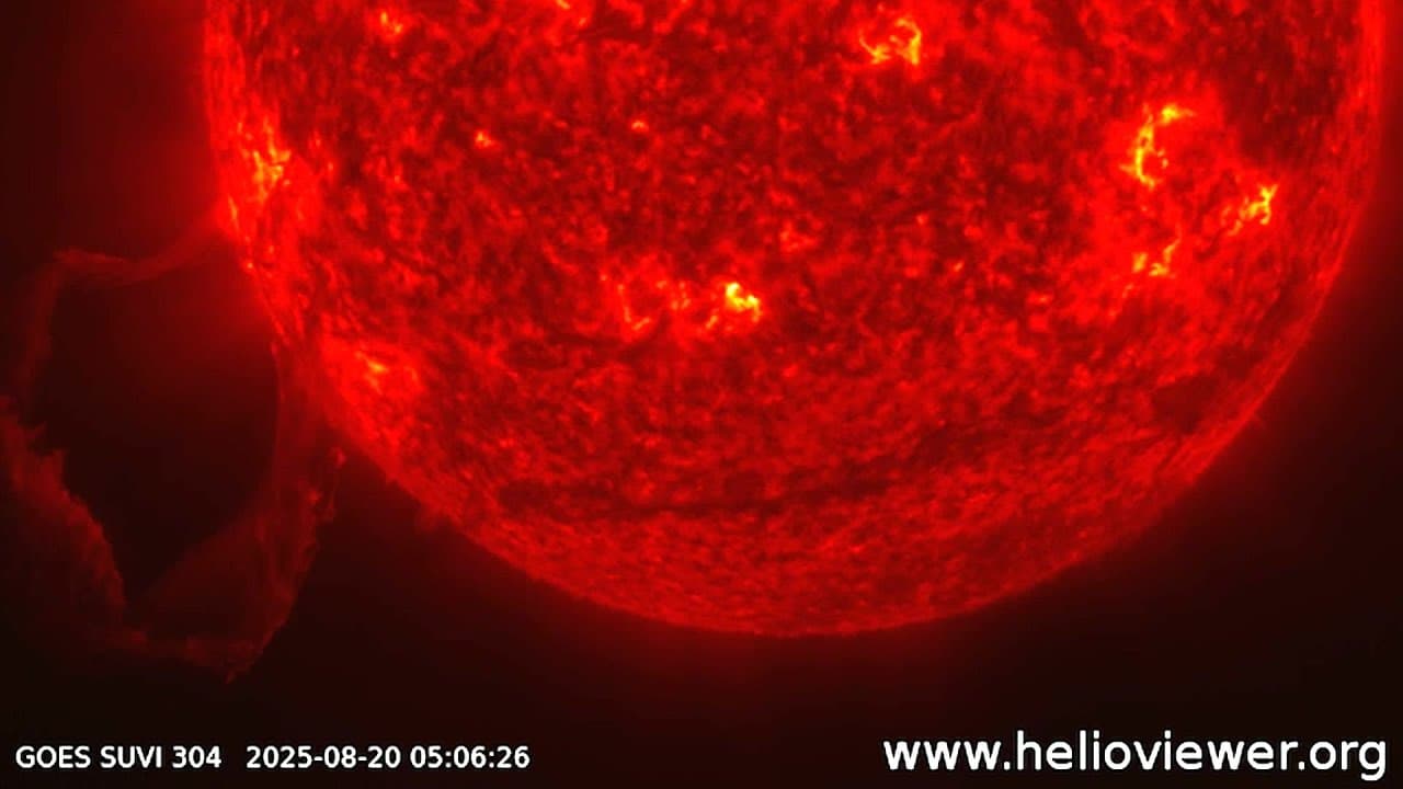 Sun Erupts Two Towering Prominences, NOAA Satellite Captures Spectacle
