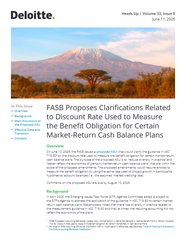 FASB proposes new guidance for market-return cash balance plans