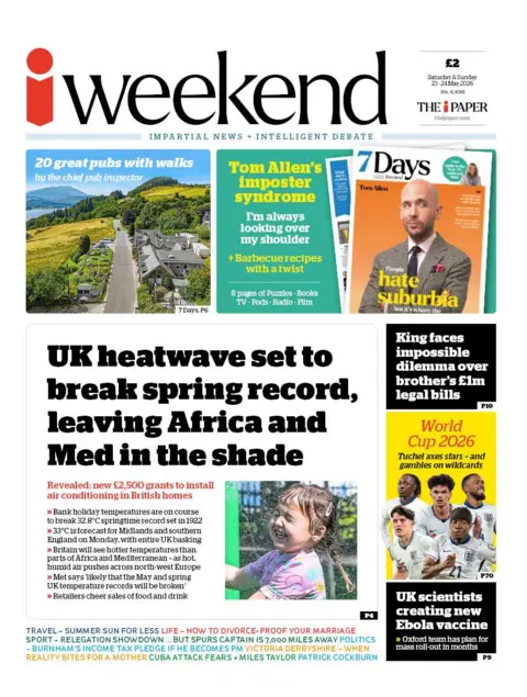 Heatwave warnings, tax overhaul and Catherine dominate Saturday papers