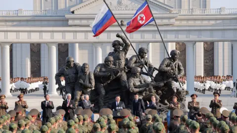 Kim Jong Un and Russian Minister Unveil War Memorial in Pyongyang