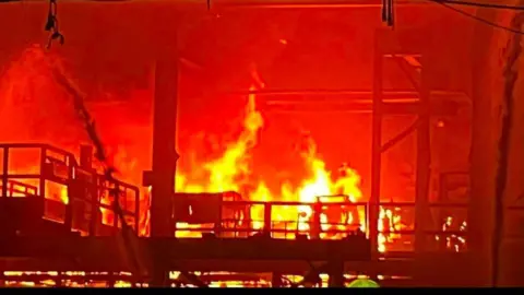 Fire at Tata Steel Port Talbot prompts safety warning, road closures