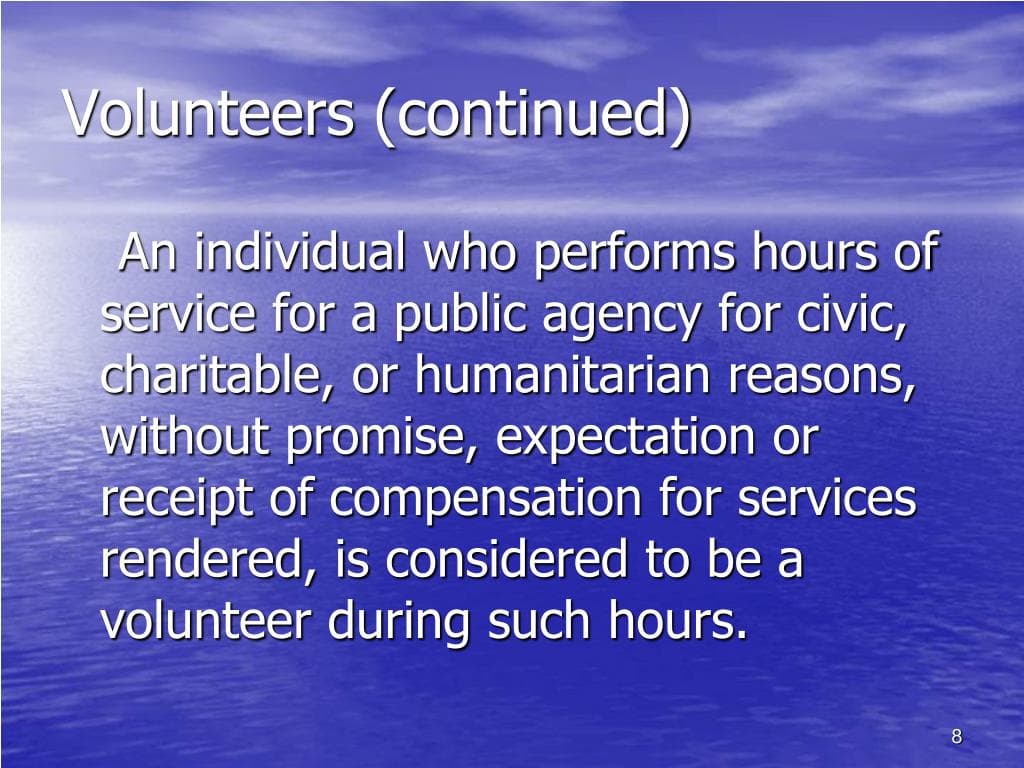 DOL Guidance Clarifies When Volunteer Service Falls Outside FLSA Employee Status