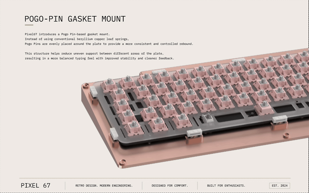 Pixel 67 brings IBM and Apple-inspired design to modern custom keyboards