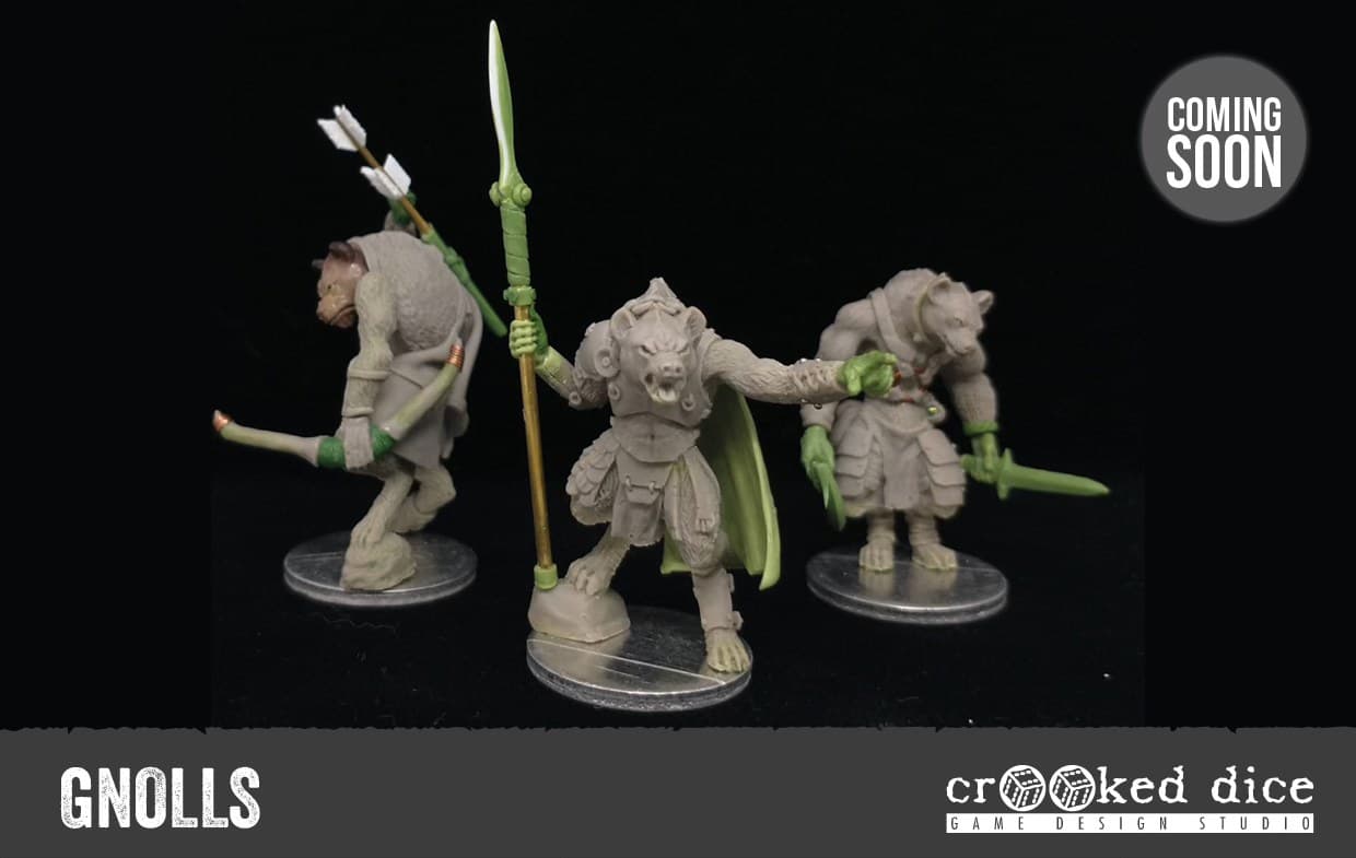 Crooked Dice unveils multipart 28mm gnolls sculpted by Mariano Pagotti