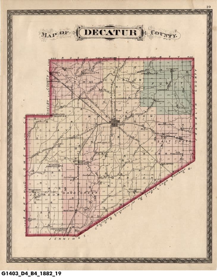 Decatur County places index maps towns, communities, and local history